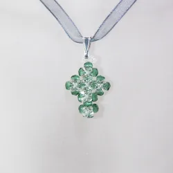 Pendant 40cm - Viridiana-Gray Organza - Pendant 40cm - Laiton argenté